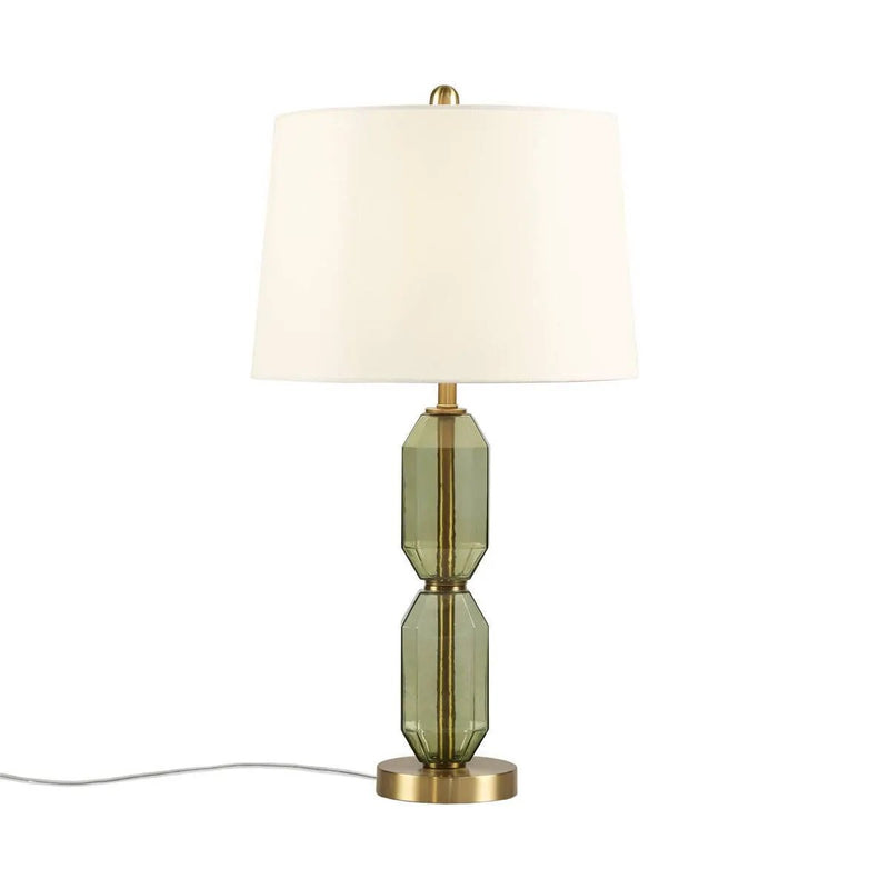 Faceted Green Glass Table Lamp by HouseOfZazla