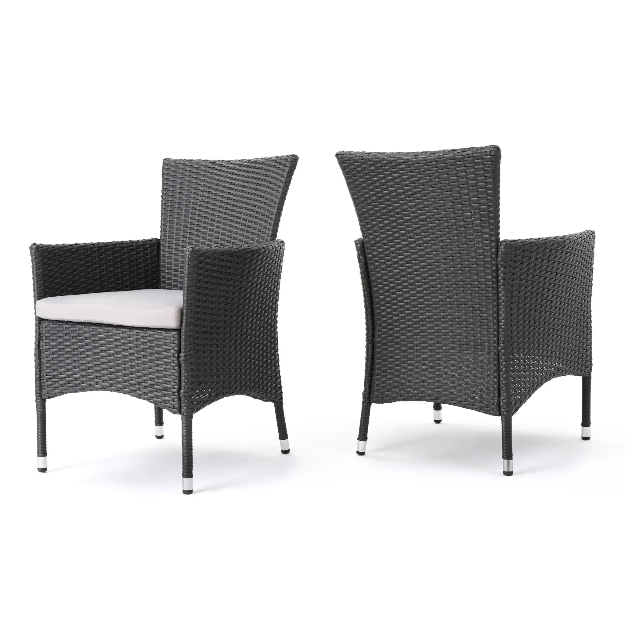 Dimensional Outdoor Dining Chair With Cushion Seat And Iron Frame (Set of 2) by HouseOfZazla