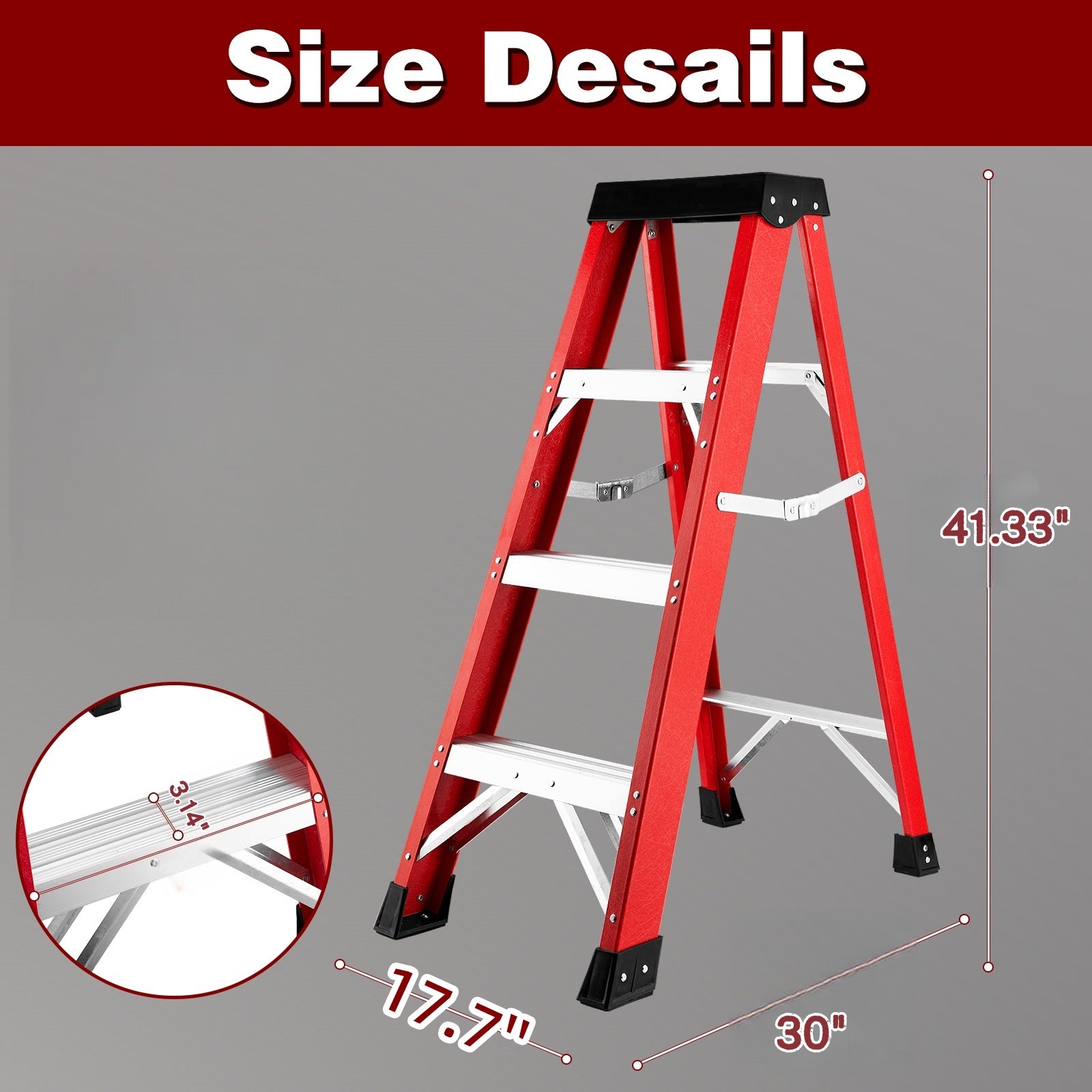 Fiberglass Single-Sided Stepladder for Electrical and Construction Use by HouseOfZazla