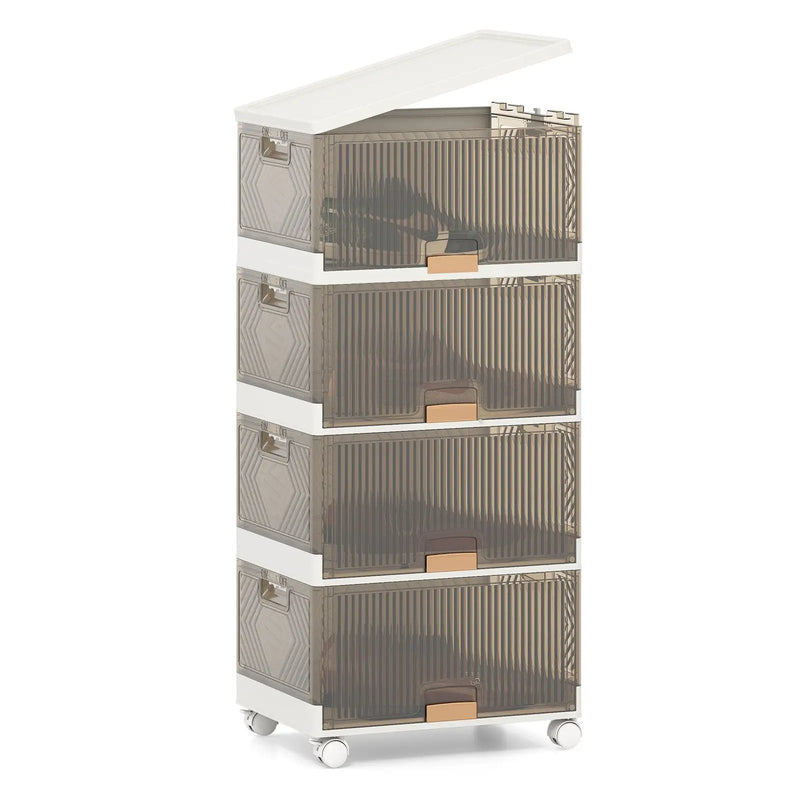 3/4/5/6-Cube Stackable Storage Bins with Detachable Wheels by DirectDeals