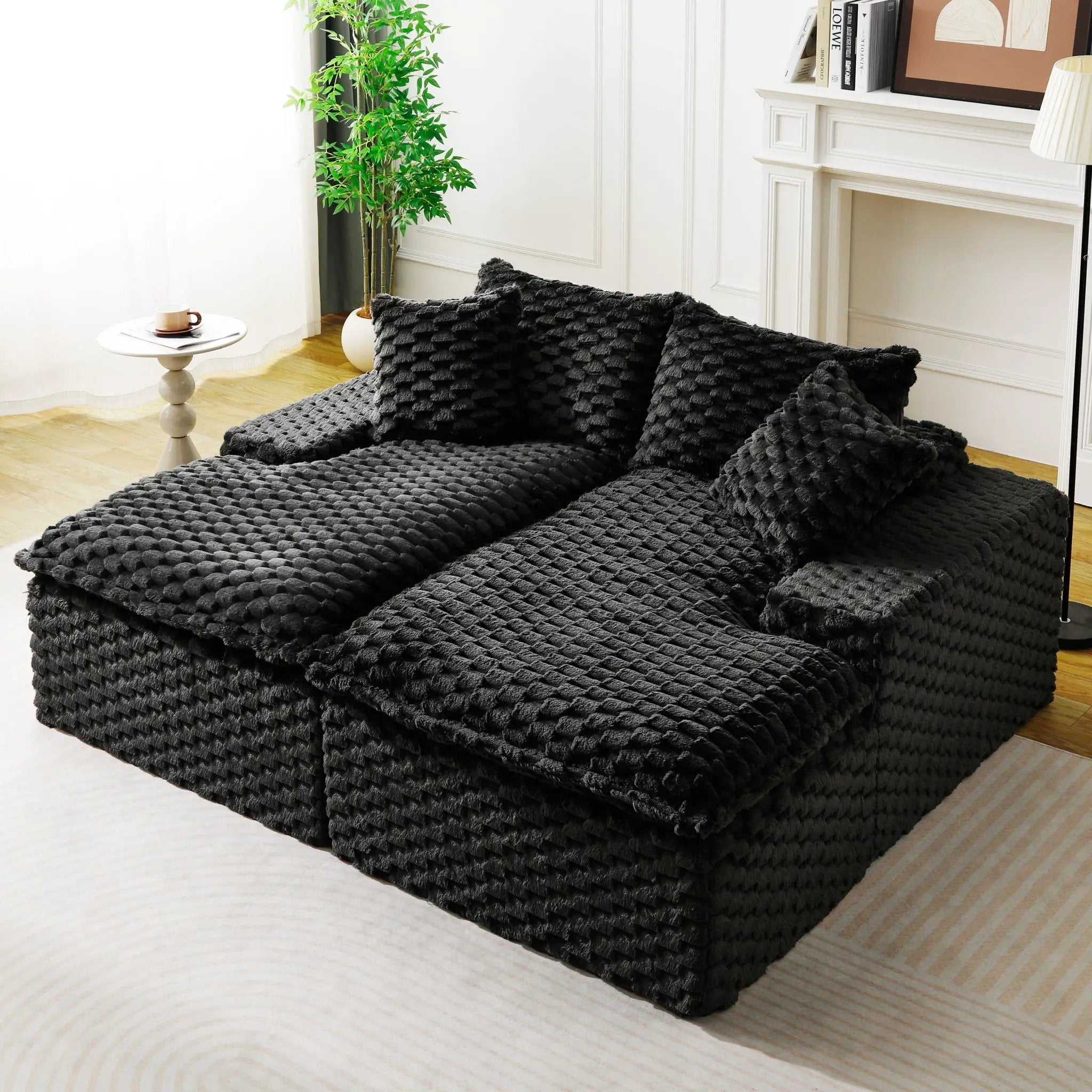 Double Chaise Lounge With Full Compressed Sponge by Unique Piece Furniture