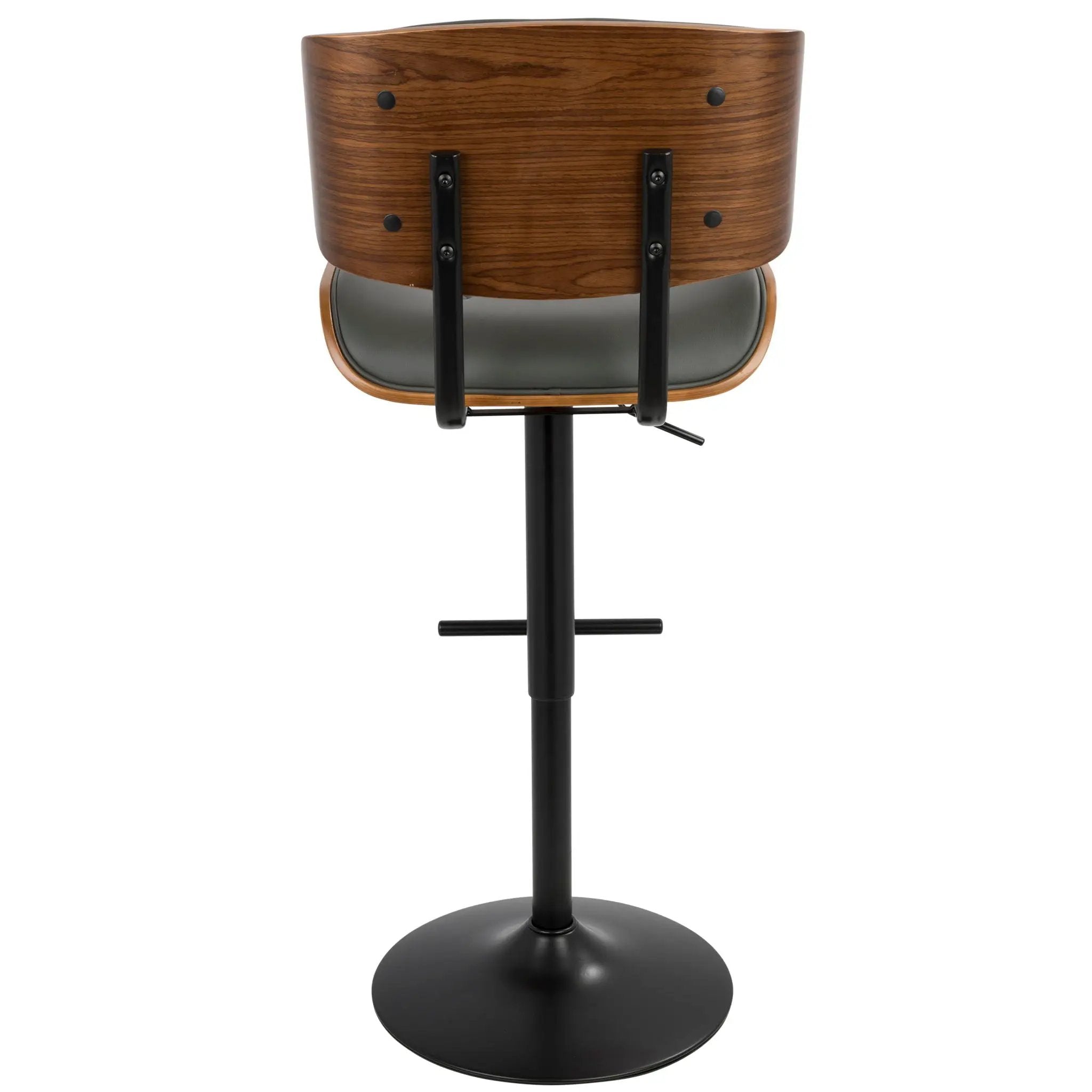 Lombardi - Mid Century Modern Adjustable Barstool With Swivel With Straight T Footrest (Set of 3) by Unique Piece Furniture