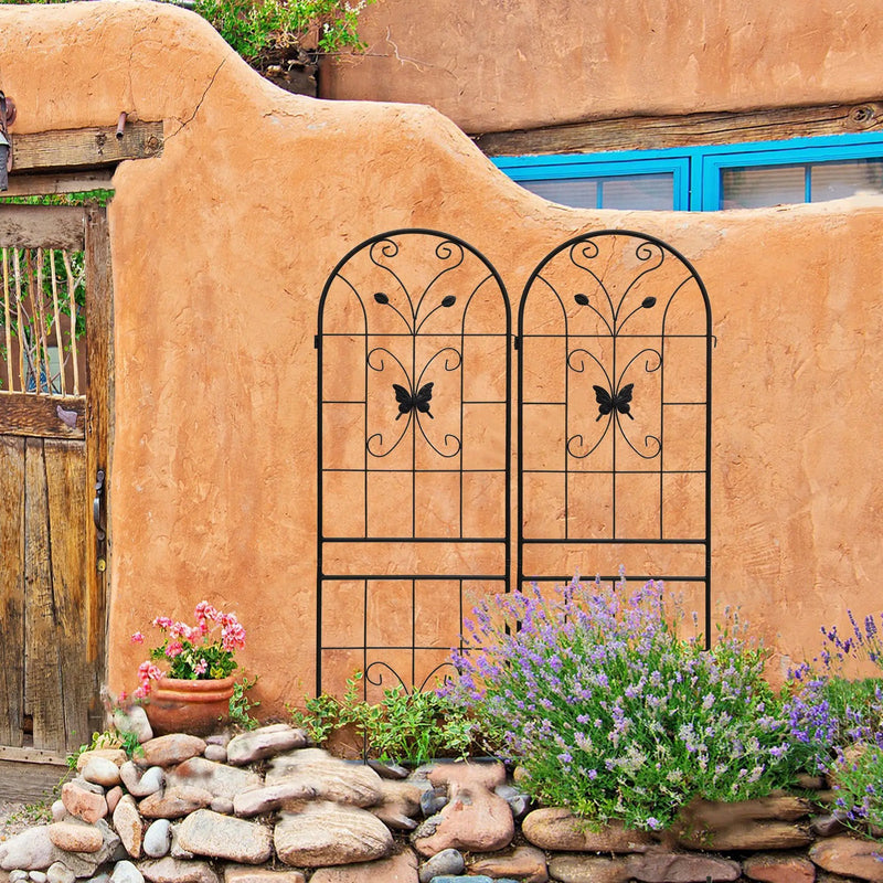 2 Pack Metal Garden Trellis 71" x 19.7" Rustproof Outdoor Support by HouseOfZazla
