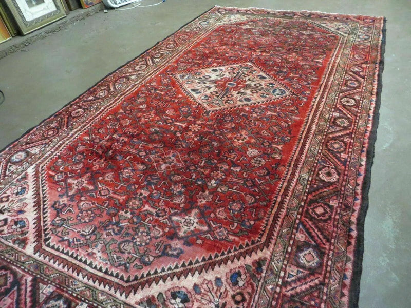 5' 6" X 10' Antique Handmade India Floral Oriental Wool Rug Veg Dyes Red Nice by Jewel Rugs
