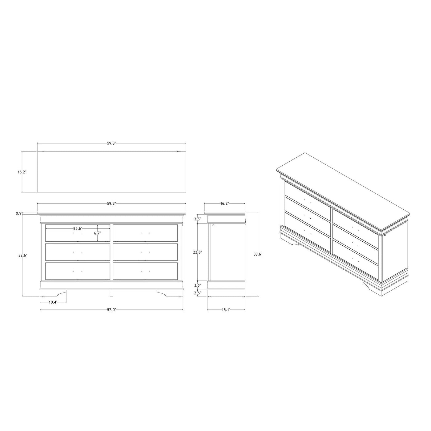 Charlston - Dresser With LED by HouseOfZazla