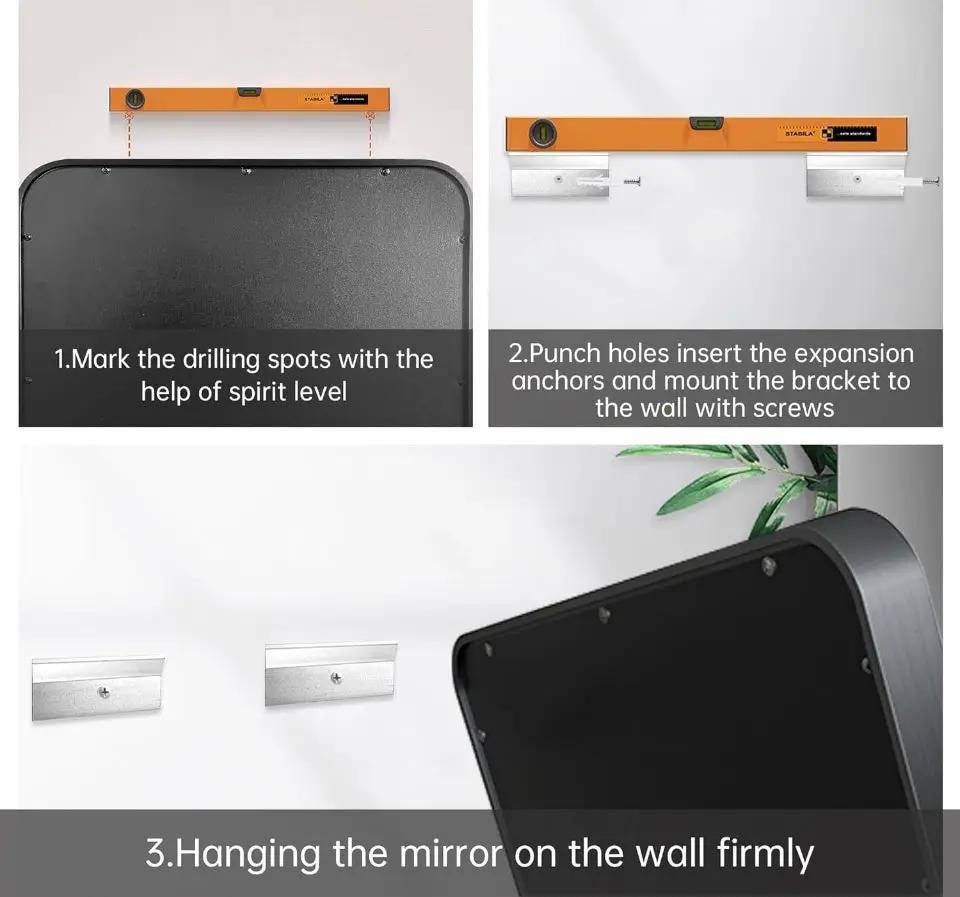 Open Box MZON 24x36 Inch Black Bathroom Mirror, Wall-Mounted Rectangle Vanity Mirror with Aluminum Alloy Frame, Anti-Rust, Modern Decor for Bathroom, by Selzalot