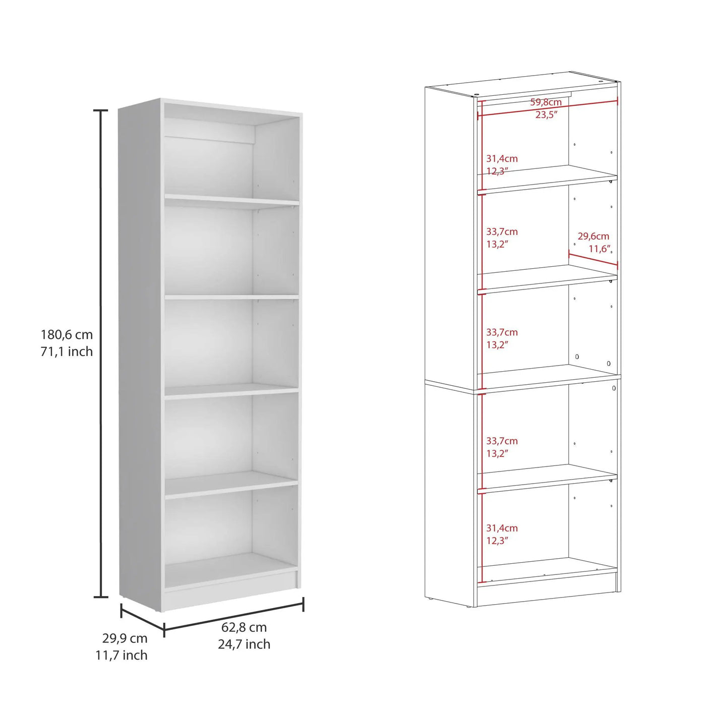Levan - 3 Piece Living Room Set With 3 Bookcases by HouseOfZazla