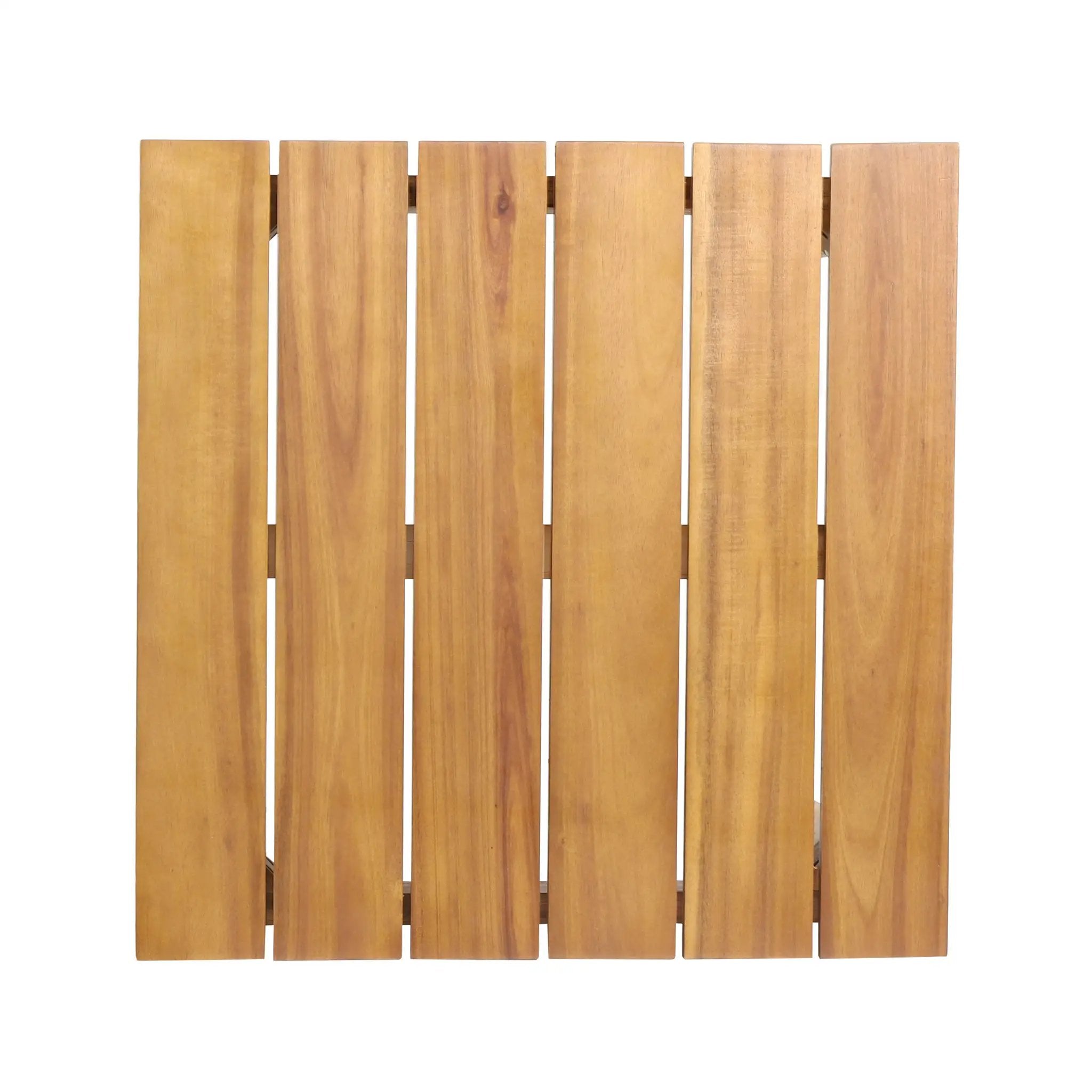 Acacia Wood Outdoor Set: 2 Club Chairs + Rustic Slat Side Table by HouseOfZazla