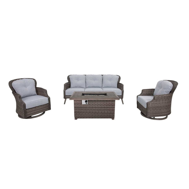 Tenaya 4-Piece Firepit Set with Swivel Rocking Chairs by Outdoor-USA®