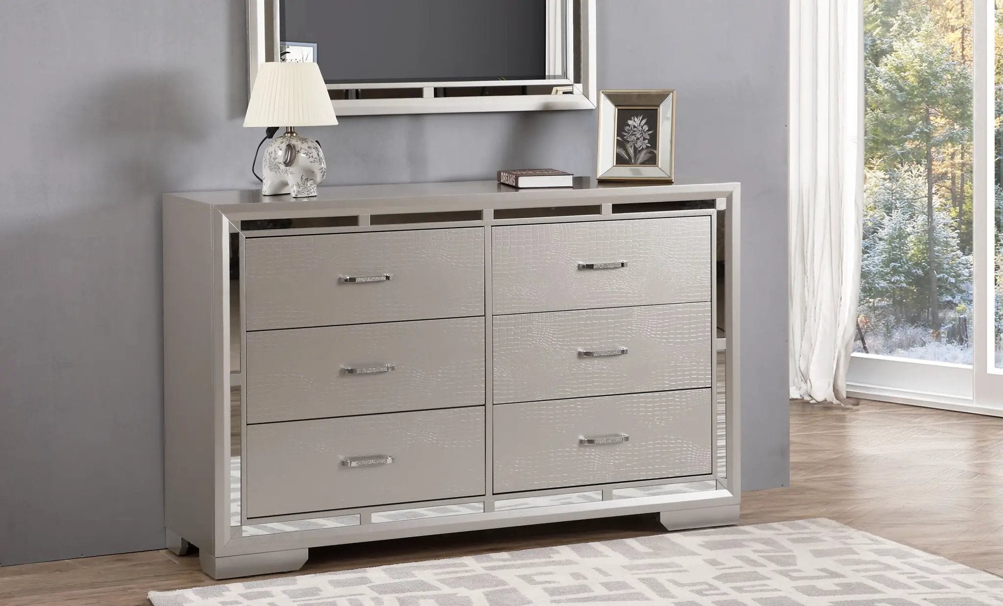 Alana - Dresser - Silver Champagne by Unique Piece Furniture