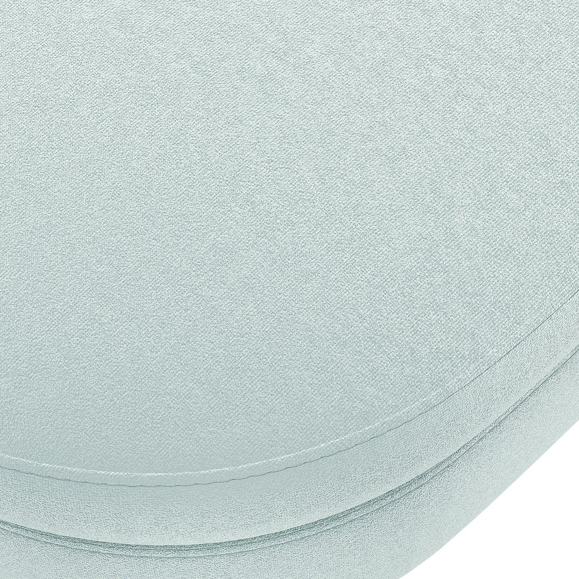 Ottoman Oval Storage Bench, Flannel with Metal Legs-Cyan by HouseOfZazla