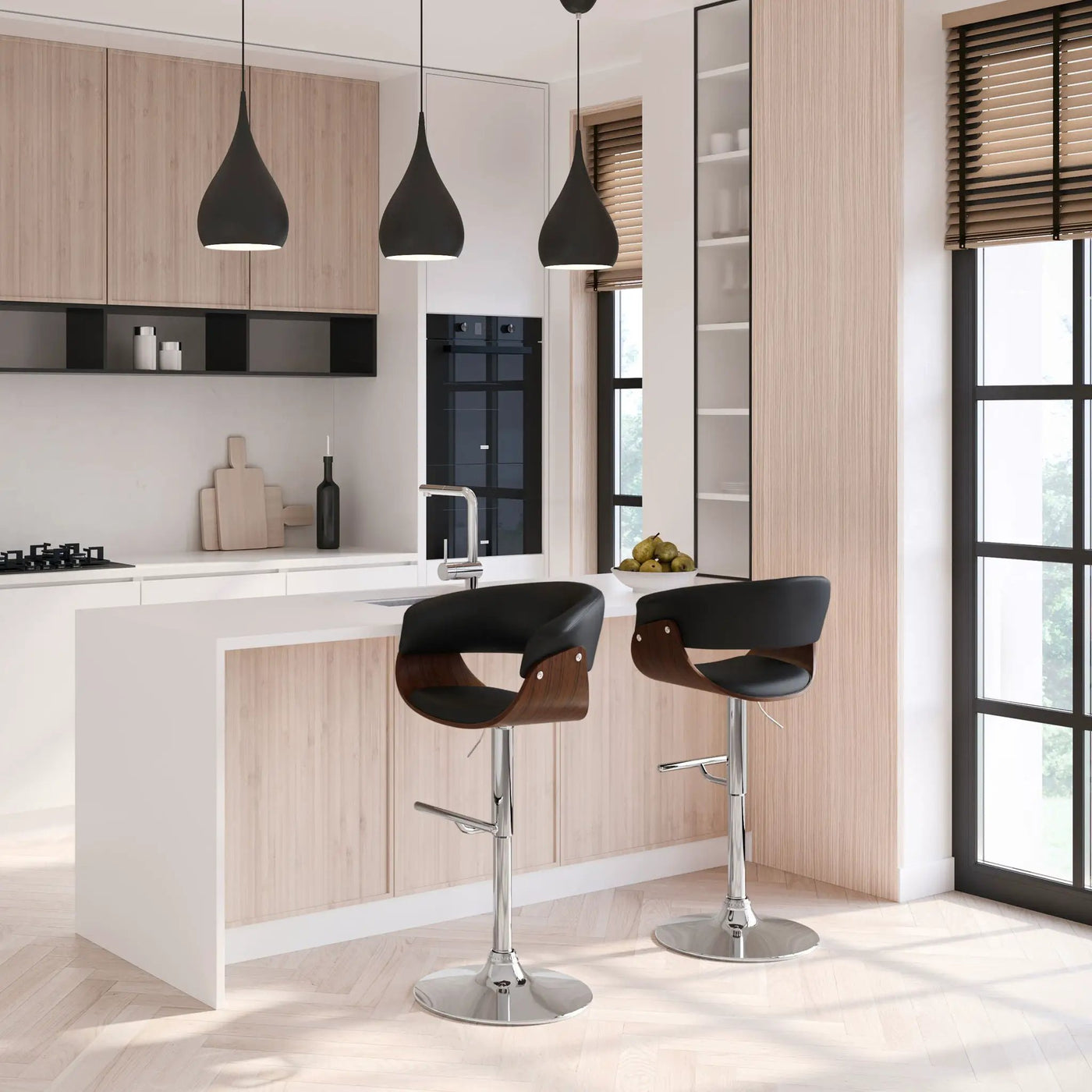 Sheldon - Upholstered Adjustable Swivel Bar Stool by Unique Piece Furniture