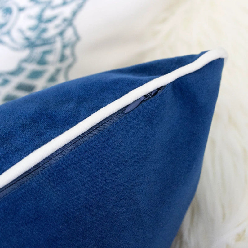 Liz Mermaid Pillow Cover With Matching Back And Hidden Zipper - Indigo by HouseOfZazla