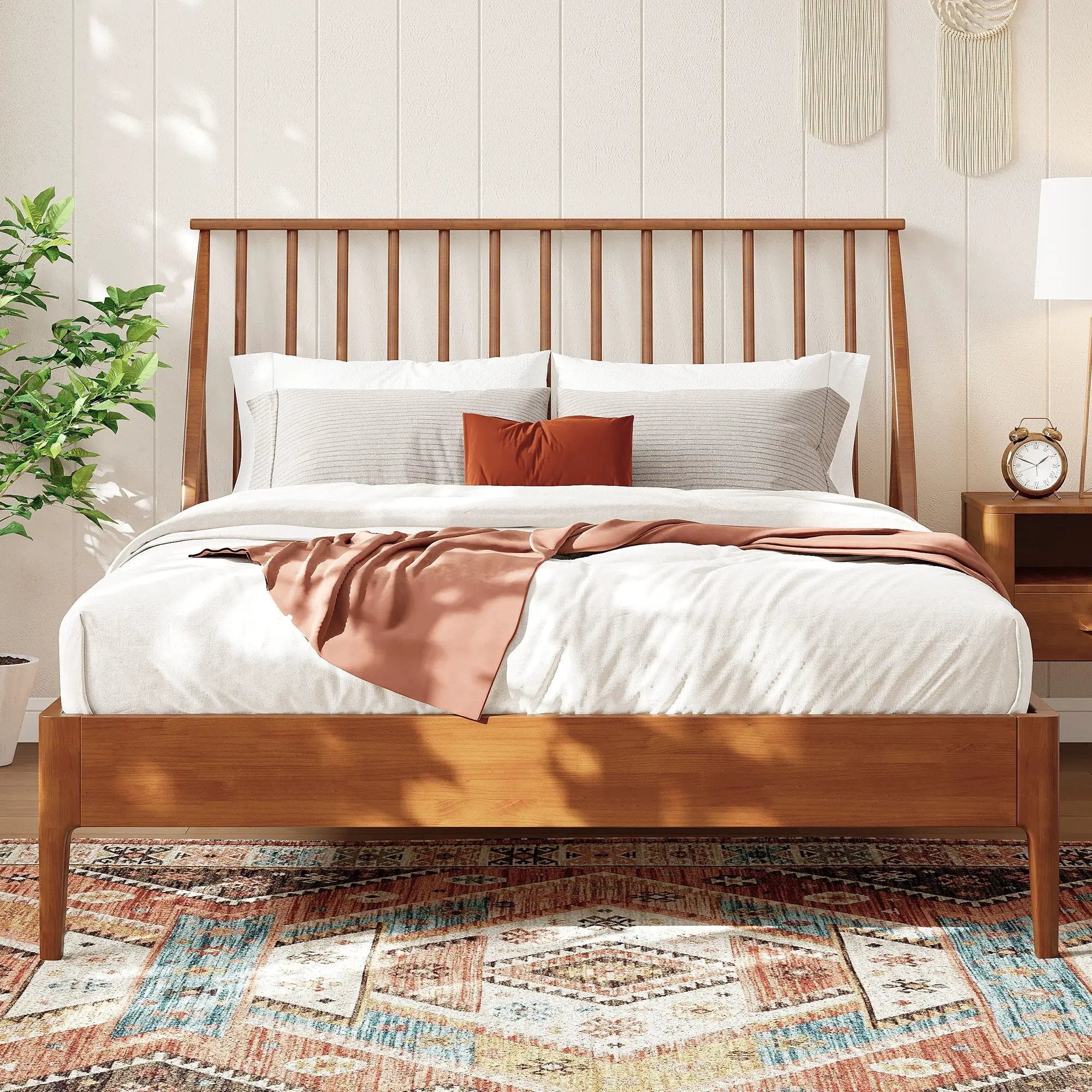 Bohemian Platform Bed With Tall Headboard by HouseOfZazla
