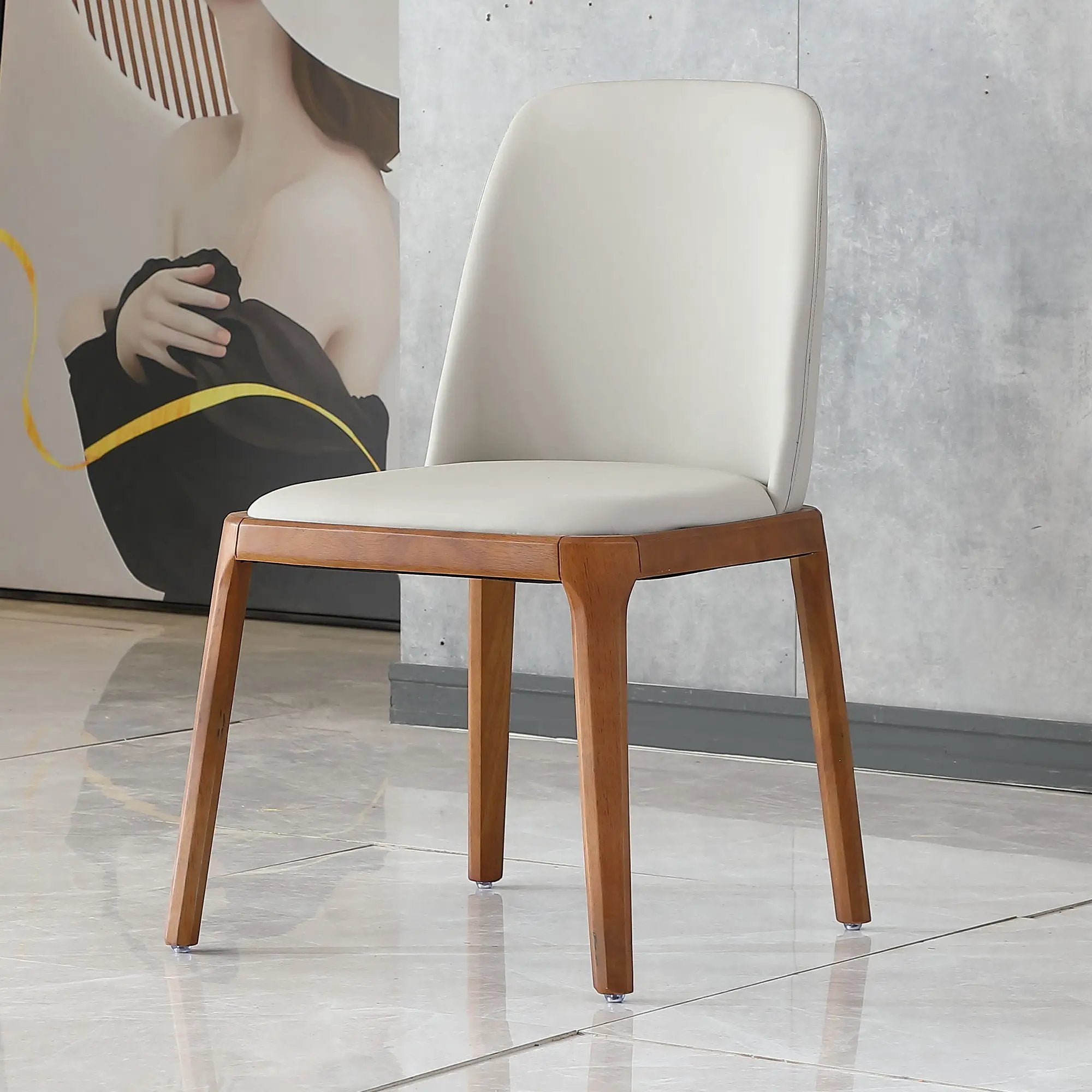 Modern Dining Chairs, Wooden Legs (Set of 2) - Gray by HouseOfZazla