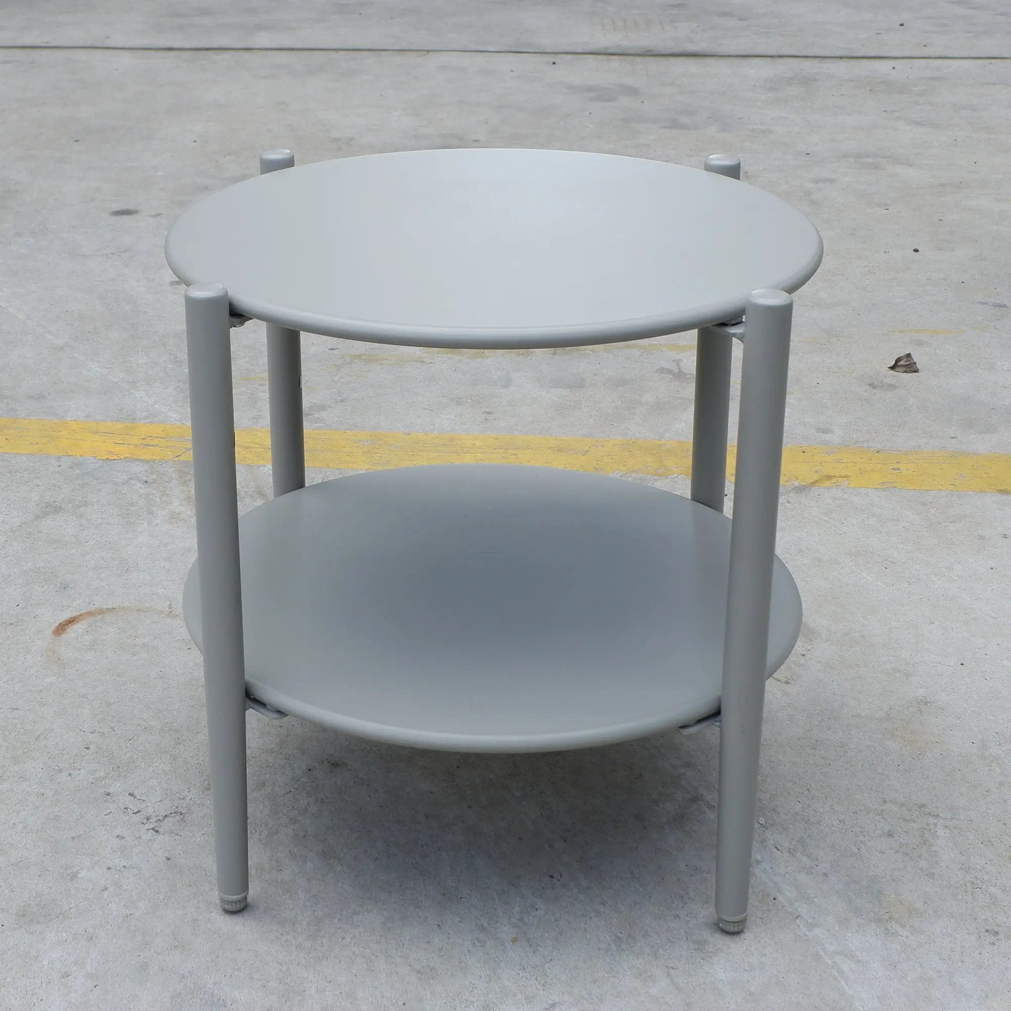 Metal Round Side Table - 2-Tier Outdoor End Table by HouseOfZazla