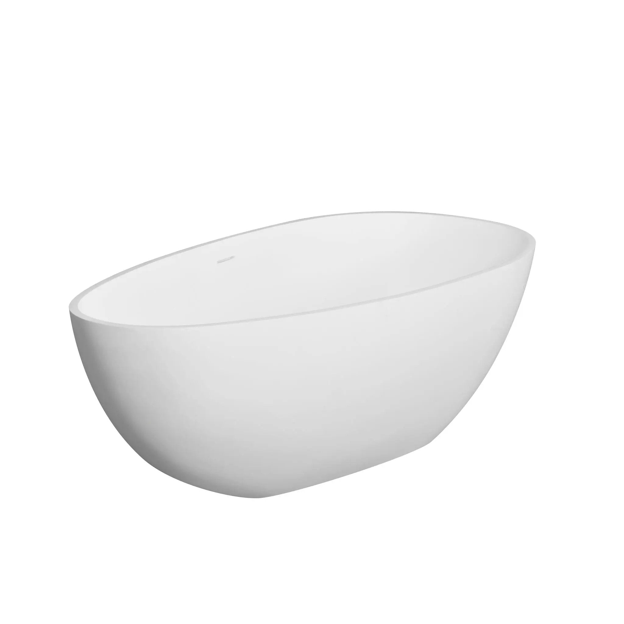 66.9" x 34" x 21.7" Freestanding Solid Surface Soaking Bathtub For Bathroom - Matte White by HouseOfZazla