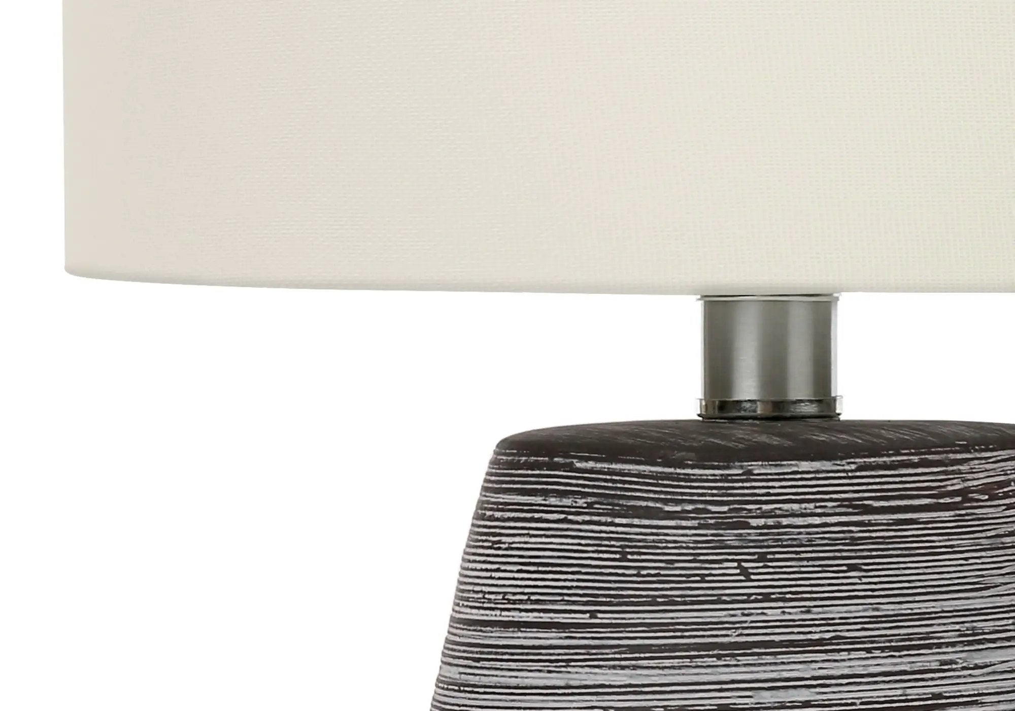 Contemporary Ceramic Table Lamp in Gray and Cream by HouseOfZazla