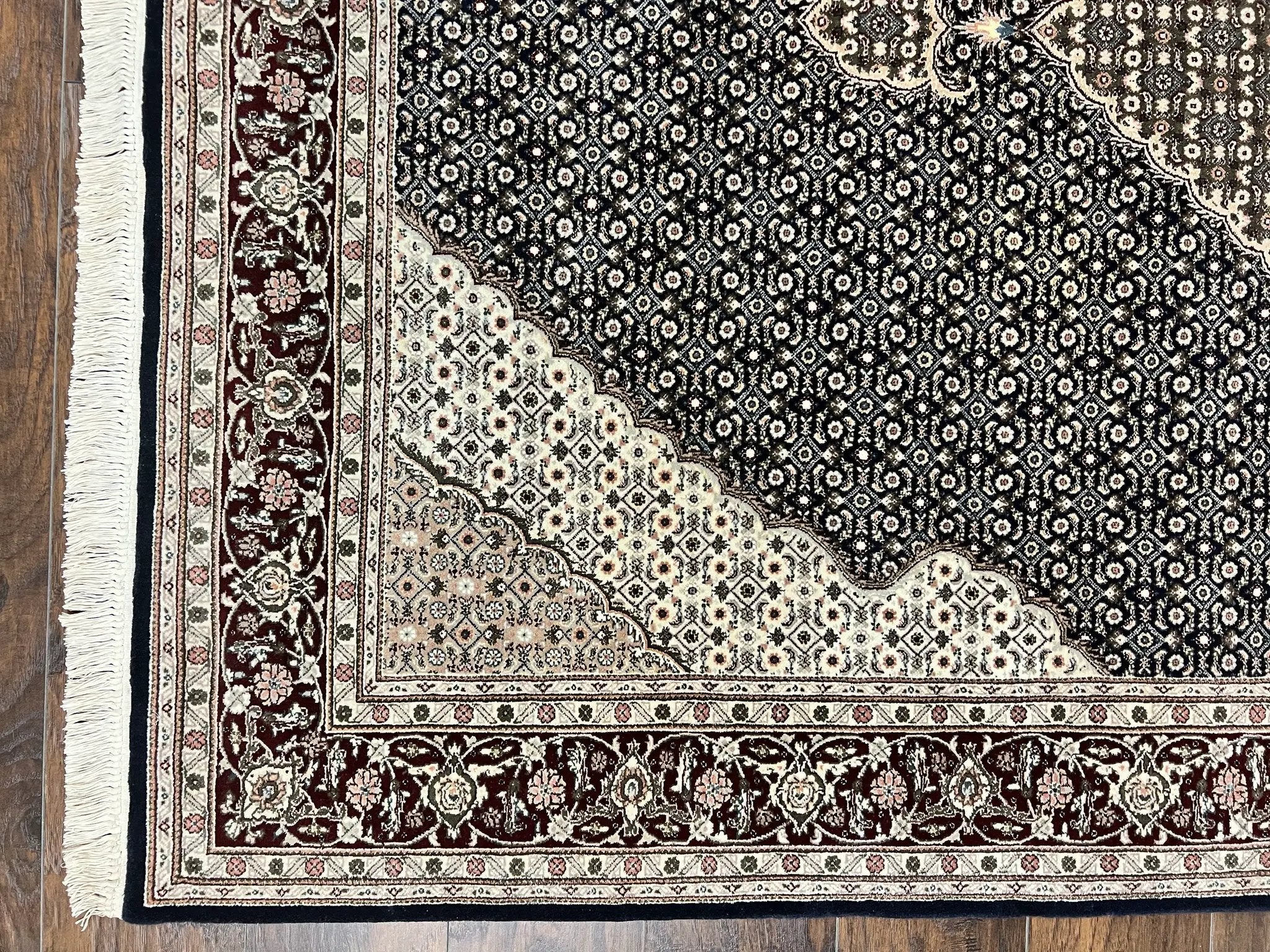 Sino Persian Rug 6x9, Herati Pattern, Vintage Handmade Hand Knotted Wool Oriental Carpet, Fine 6 x 9 Rug, Traditional Rug, Dark Blue Rug by Jewel Rugs
