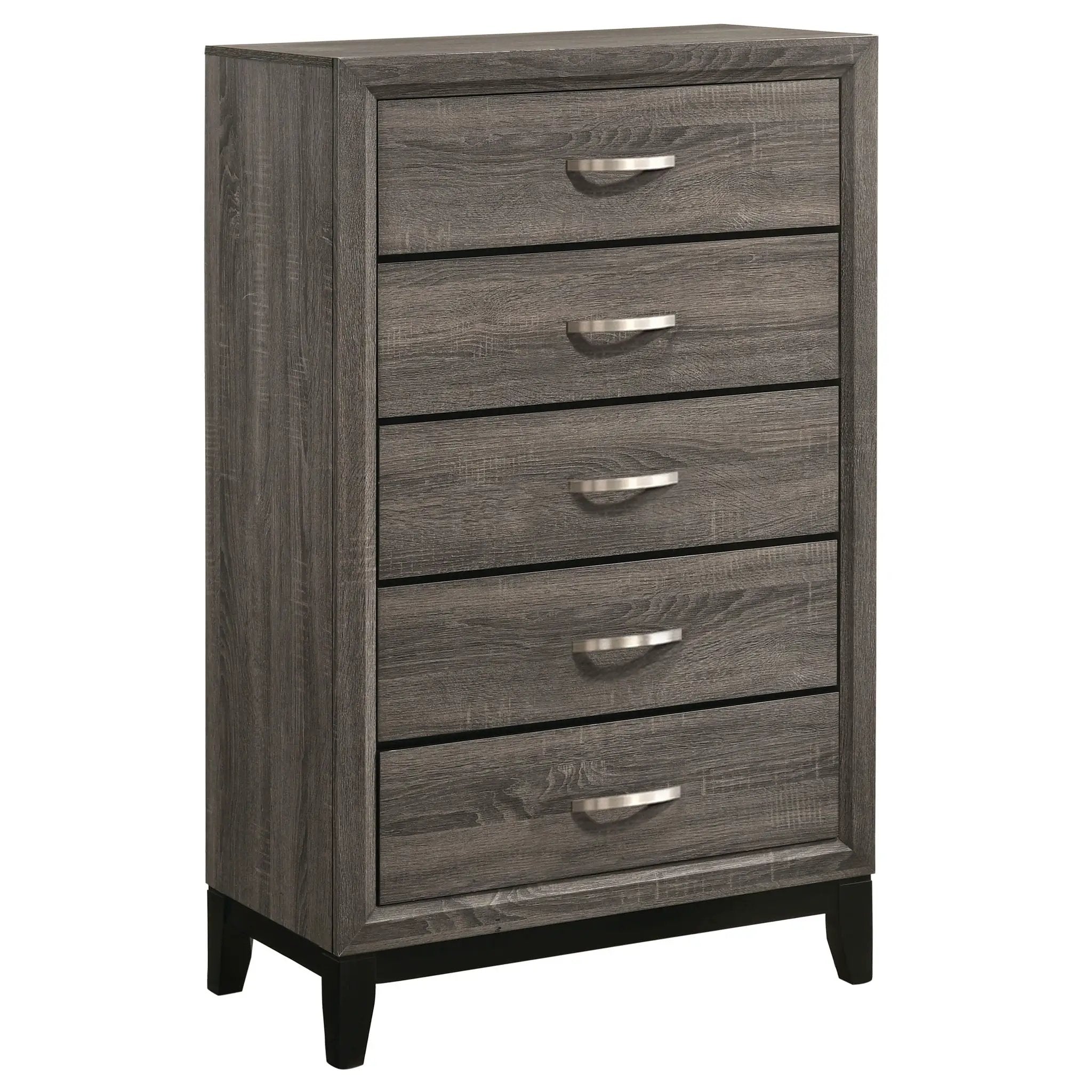 Gregory - 5 Drawer Chest - Smoke Gray
