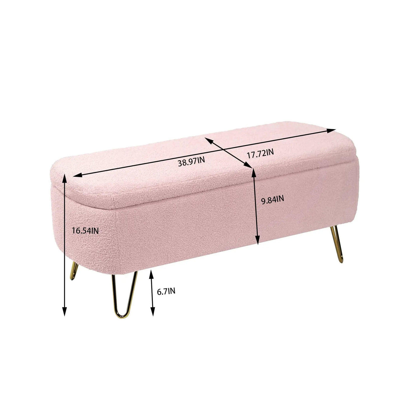 Storage Ottoman Bench For End Of Bed Legs, Modern Camel Faux Fur Entryway Bench Upholstered Padded With Storage For Living Room Bedroom by HouseOfZazla
