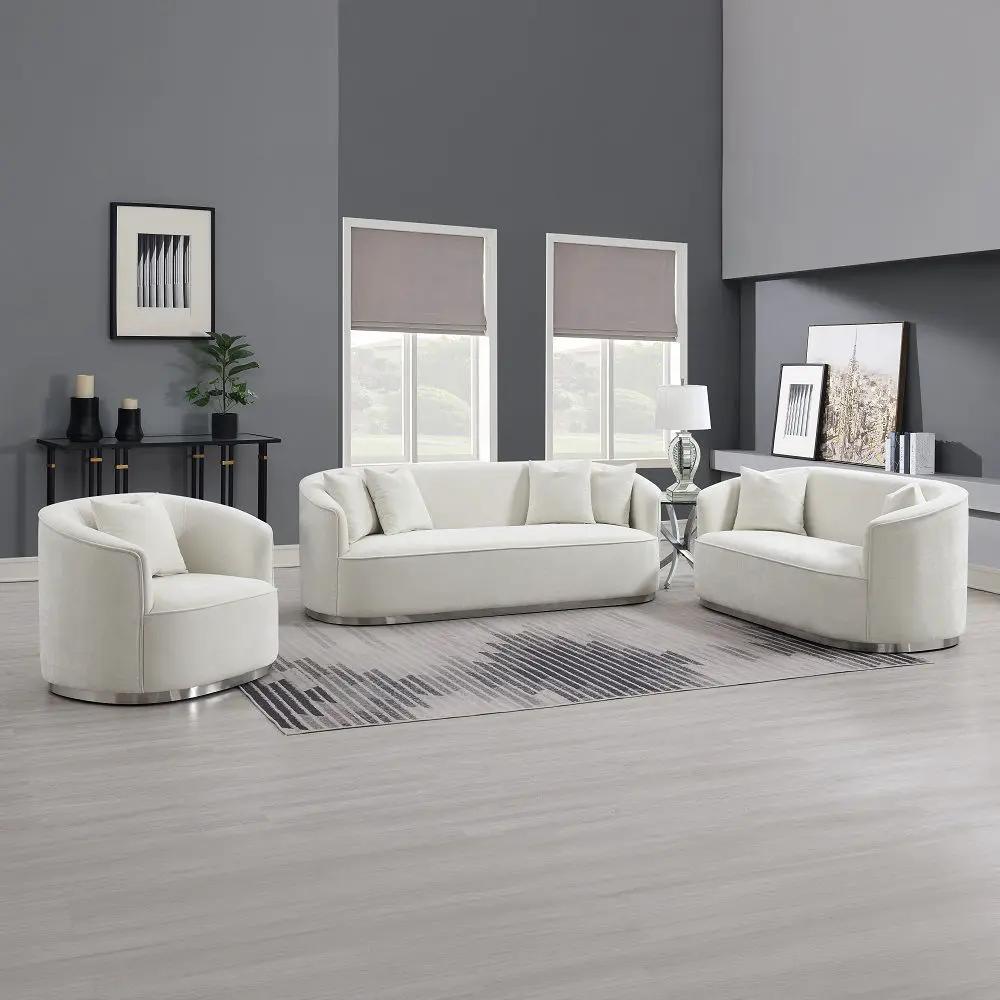 Odette - Loveseat With 2 Pillows - Beige Chenille by Unique Piece Furniture