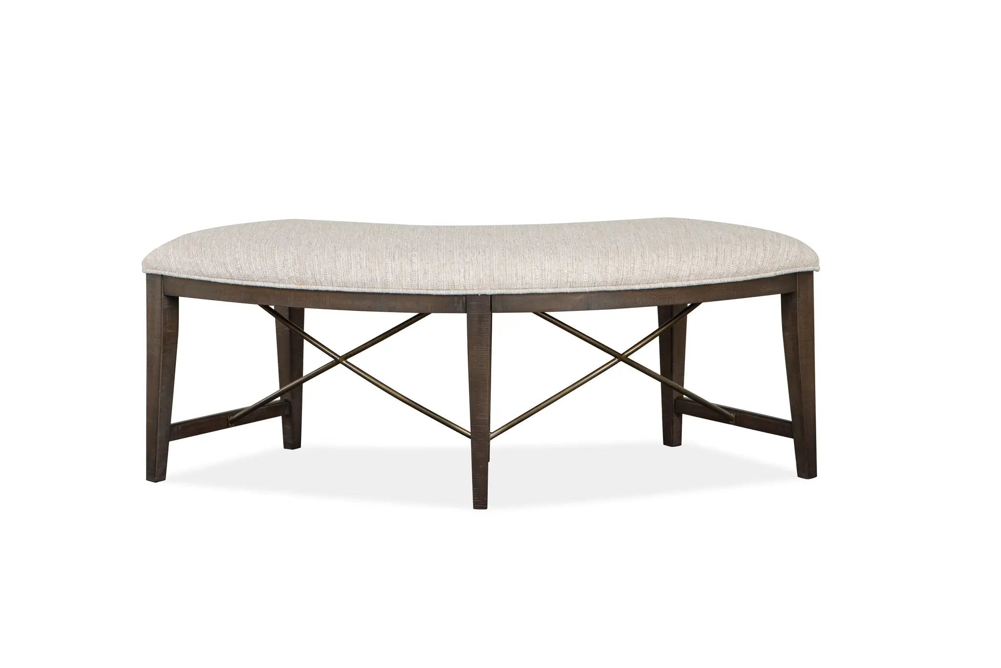 Westley Falls - Curved Bench With Upholstered Seat - Graphite by Unique Piece Furniture