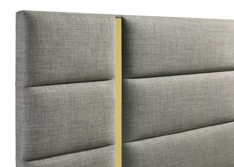 Ines 56-inch Fabric Upholstered Eastern King Panel Bed Grey by Unique Piece Furniture