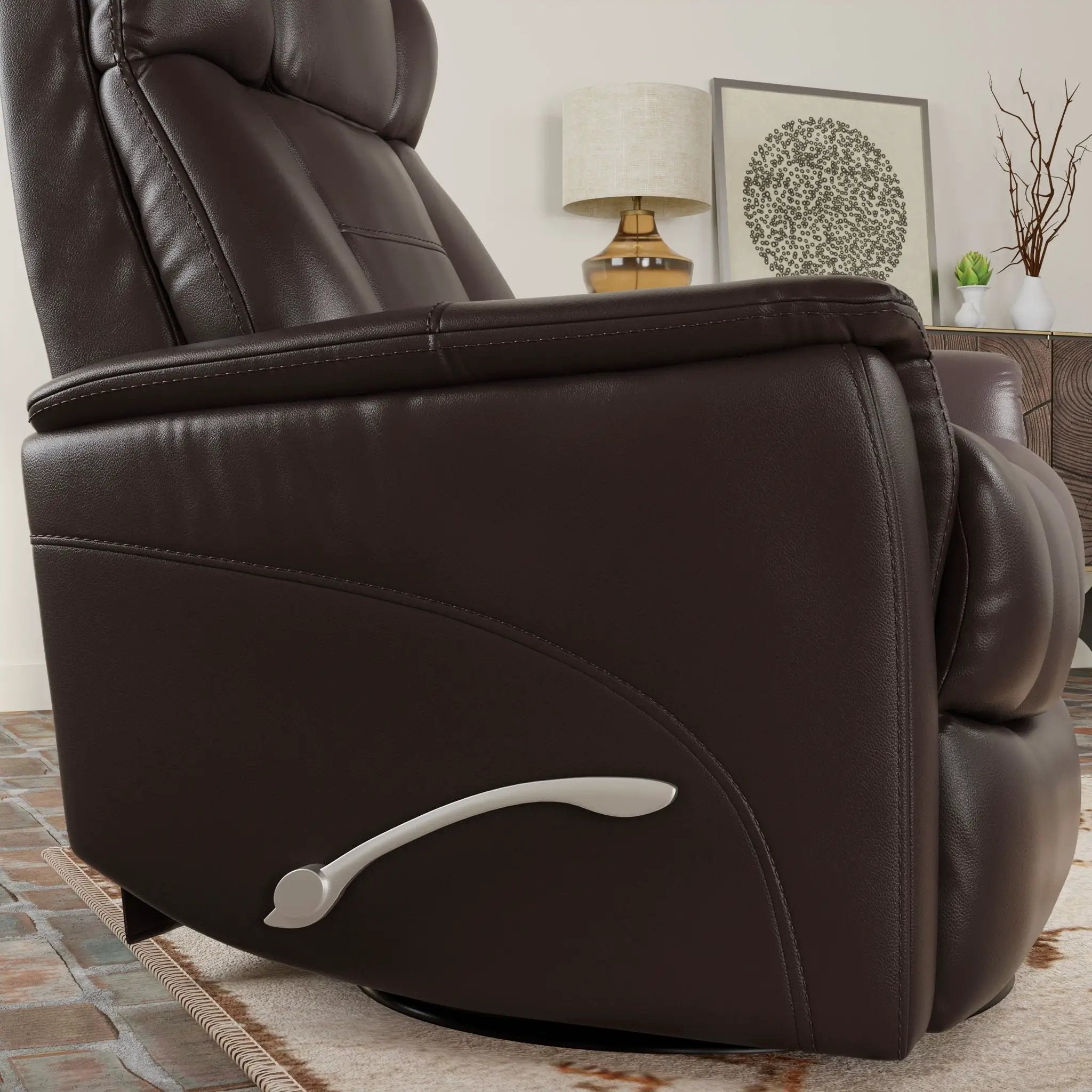Bentley - Swivel Glider Recliner With Manual Adjustable Headrest & Footrest by Unique Piece Furniture