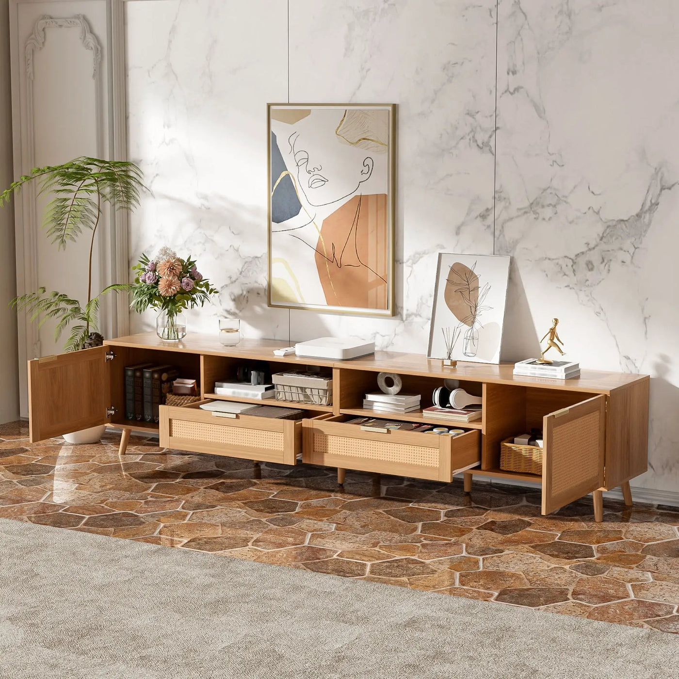 TV Stand, Media Console With Cable Management by Unique Piece Furniture