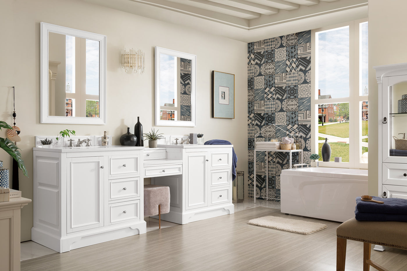 James Martin De Soto 94" Double Bathroom Vanity, Bright White, view 9