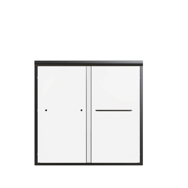 Semi-Frameless Double Sliding Shower Door, Bypass Shower Door, 1 / 4" (6Mm) Thick SGCC Tempered Glass Door