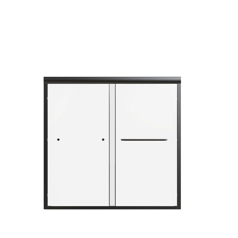Semi-Frameless Double Sliding Shower Door, Bypass Shower Door, 1 / 4" (6Mm) Thick SGCC Tempered Glass Door by HouseOfZazla