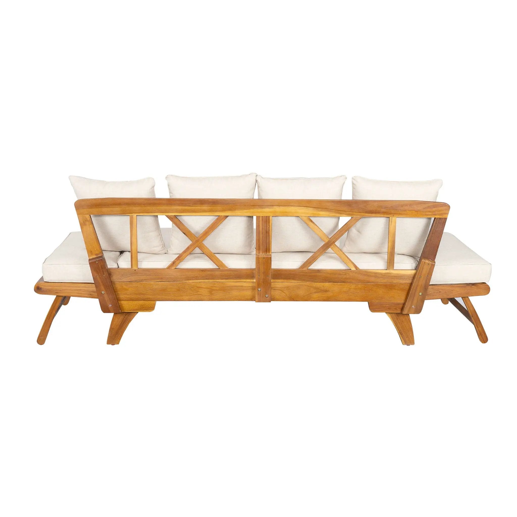 Outdoor Patio Daybed Sofa, 3 Seat Sofa With Foldable Arm 4 Back Pillows by HouseOfZazla