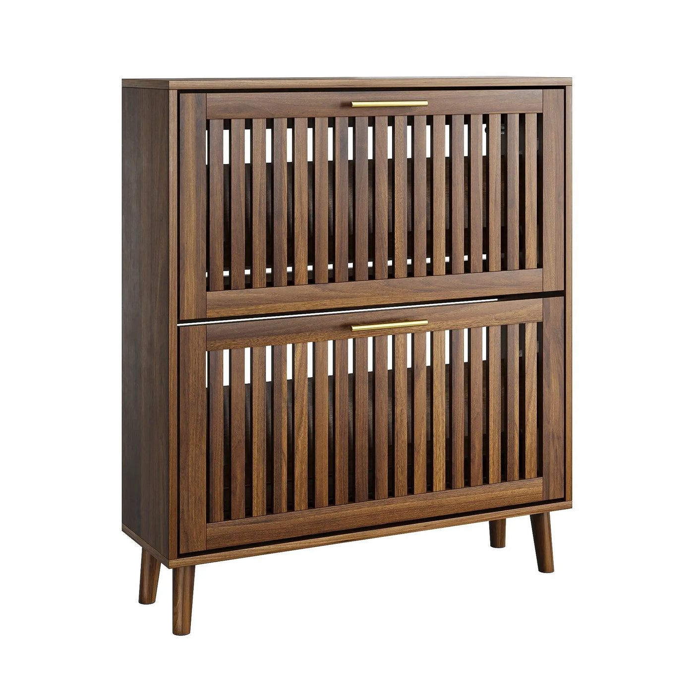 Medieval Modern Shoe Cabinet With 2 Flip Drawers And Fence Design by HouseOfZazla