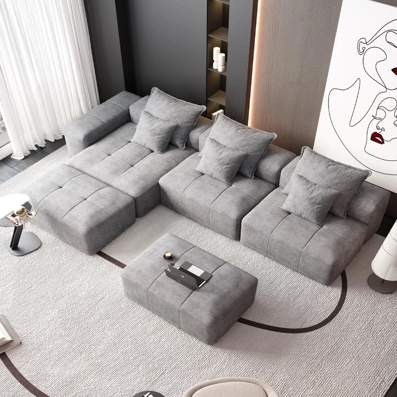 Modern Oversized DIY Combination Modular Sectional Sofa With Pillows by HouseOfZazla
