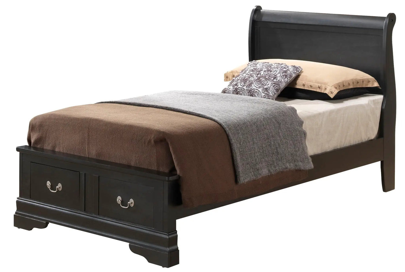Upholstered Panel Sleigh Bed Design by HouseOfZazla
