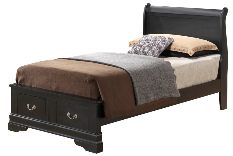 Upholstered Panel Sleigh Bed Design by HouseOfZazla