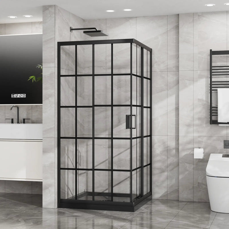 Goodyo Corner Shower Enclosure with Double Sliding Doors by HouseOfZazla