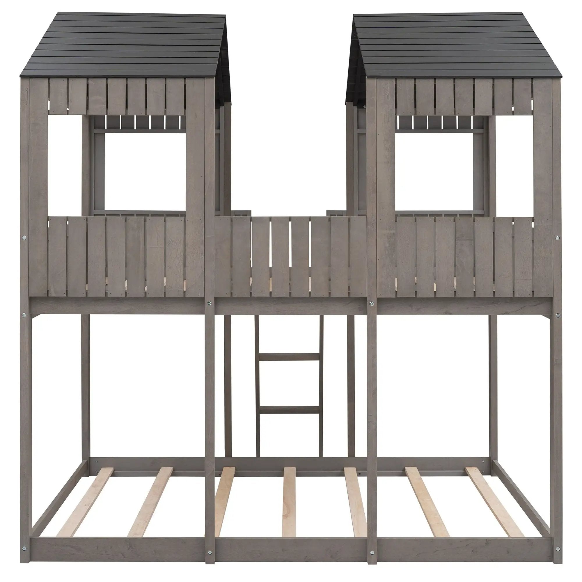 Bunk Bed With Roof, Window, Guardrail, Ladder by HouseOfZazla