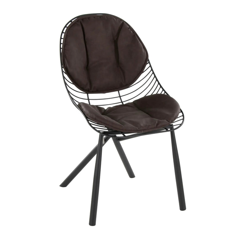 Wired - Contemporary Chair (Set of 2) - Black / Espresso by HouseOfZazla