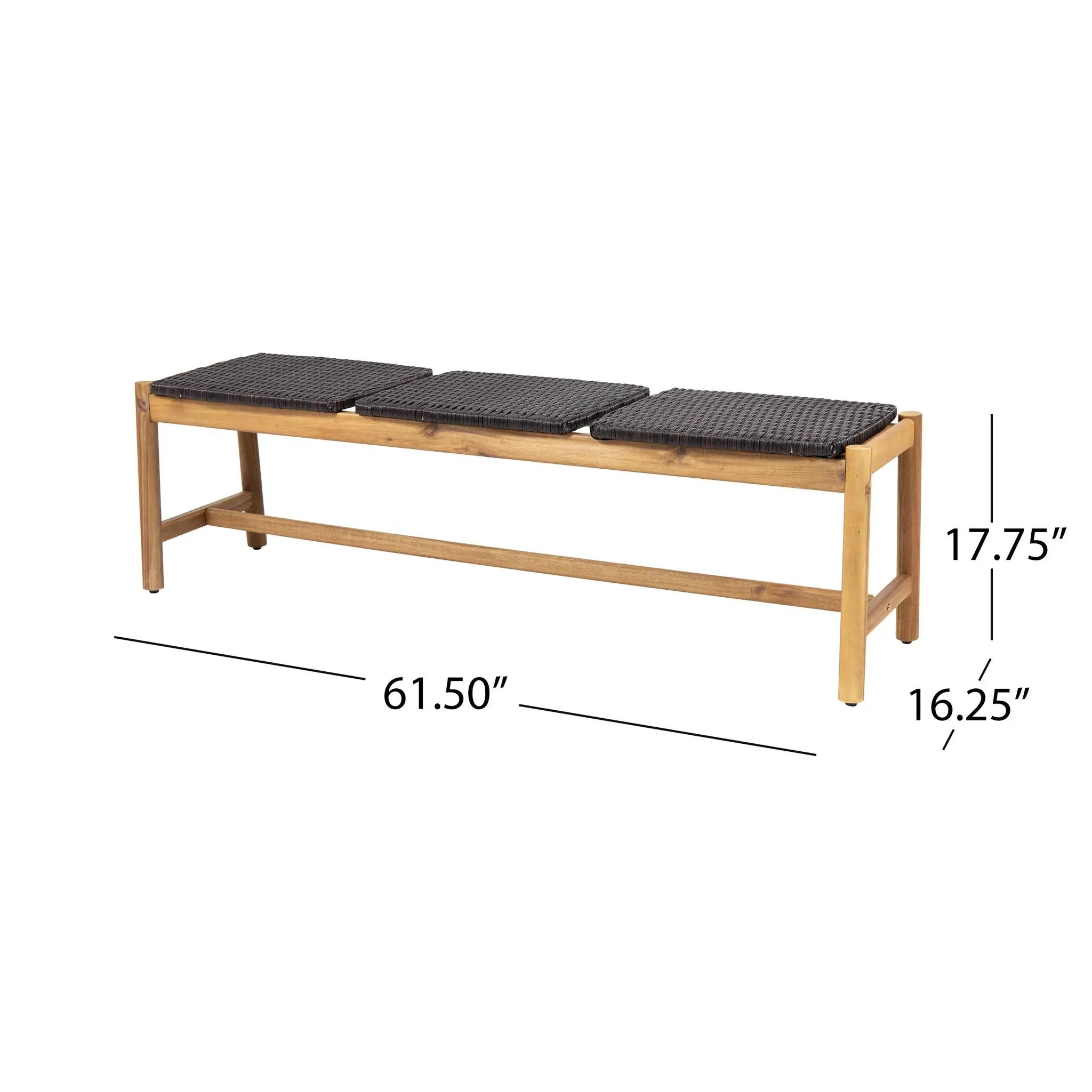 Cambria Rustic 3 Seater Bench - Teak by HouseOfZazla