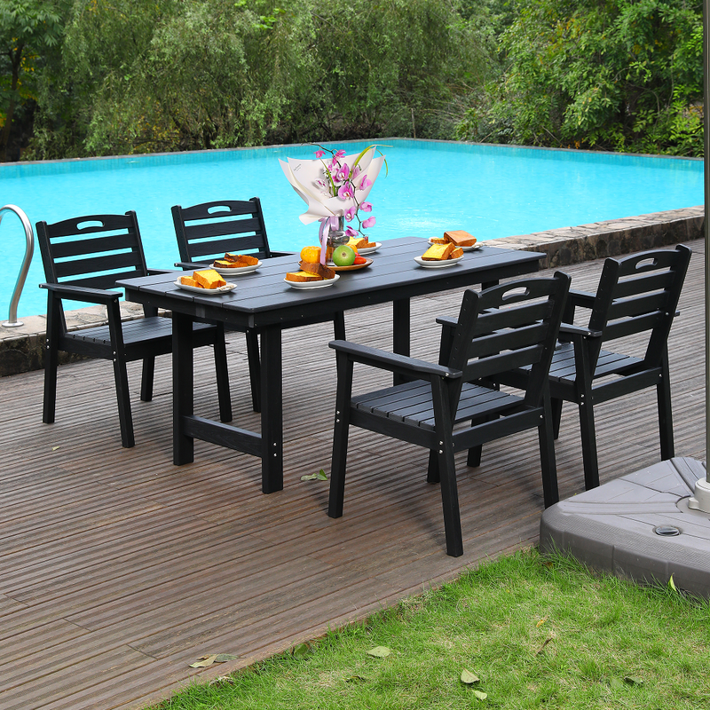 HDPE Outdoor Patio Dining Set - Table and Four Chairs by HouseOfZazla