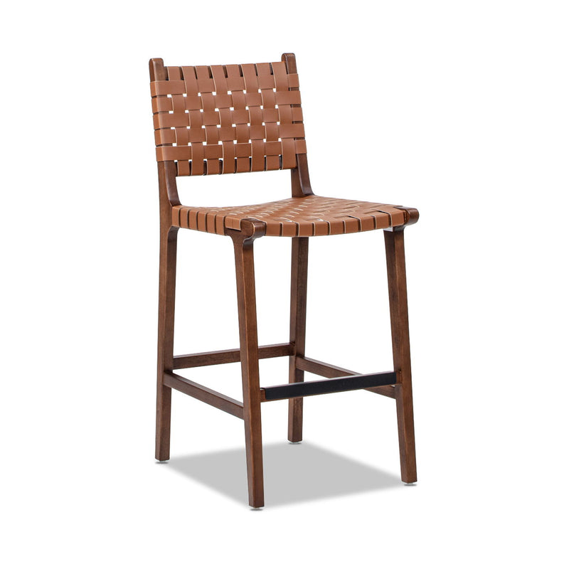 Andre - Counter Stool With Back - Pecan Brown by HouseOfZazla
