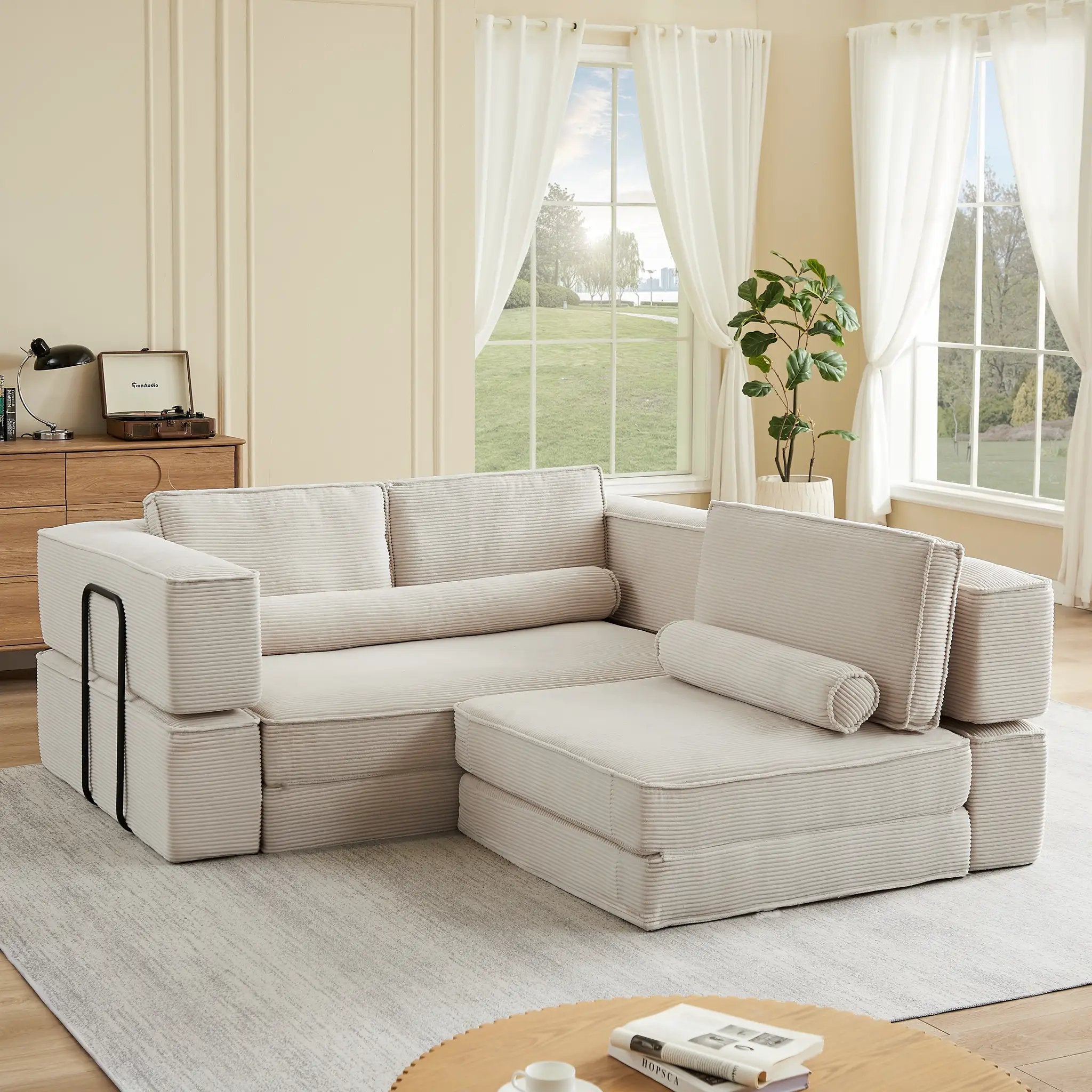 Large Modern Corduroy Sofa Can Be Freely Combined by HouseOfZazla