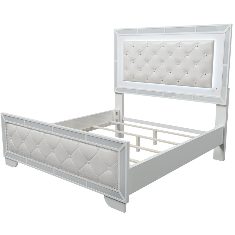 3 Piece Bedroom Set, Bed With LED Lights And 2 Nightstands by HouseOfZazla