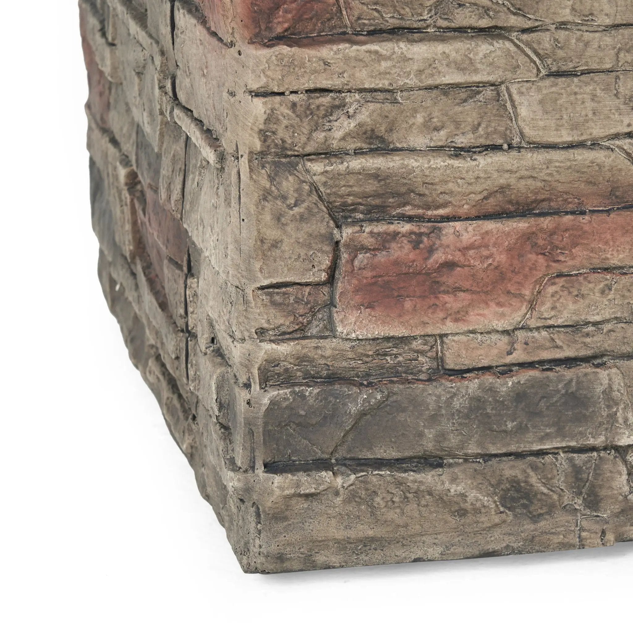 Classic Design Square Fire Pit With Top And 40,000 Btu Heat Output - Stone Gray by HouseOfZazla