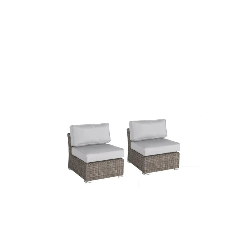 Wide Armless Outdoor Chairs With Cushions (Set of 2) by HouseOfZazla