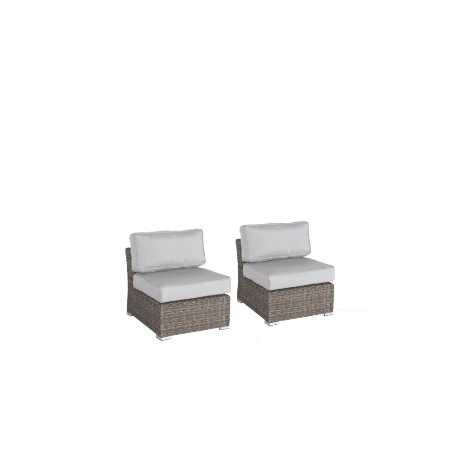 Wide Armless Outdoor Chairs With Cushions (Set of 2) by Unique Piece Furniture