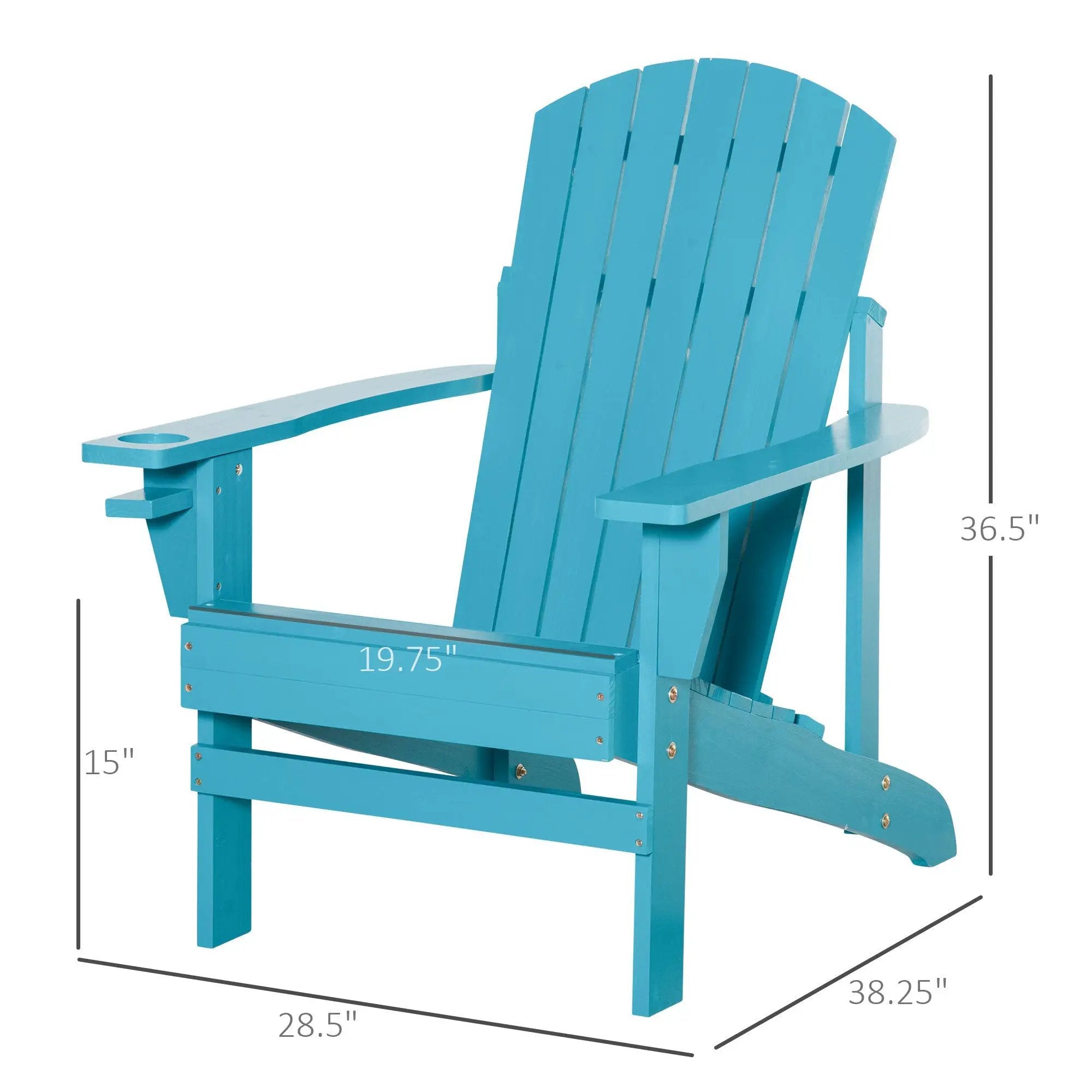 Classic Wood Adirondack Chair with Cupholder by HouseOfZazla